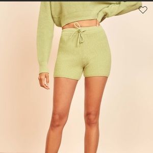 Reformation Sanzo Tie Waist Knit Shorts